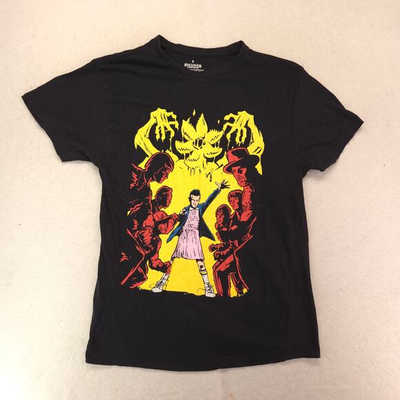 Stranger Things Short Sleeve Crew Neck Graphic T Shirt Mens Size M Black - Picture 2 of 9